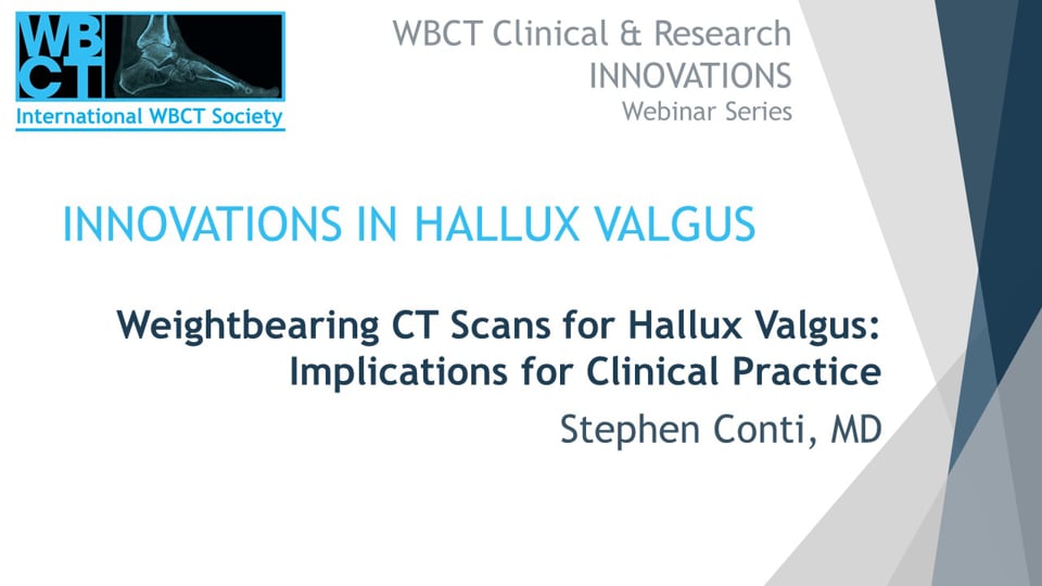 Int. WBCT Society: Weightbearing CT Scans for Hallux Valgus: Implications for Clinical Practice