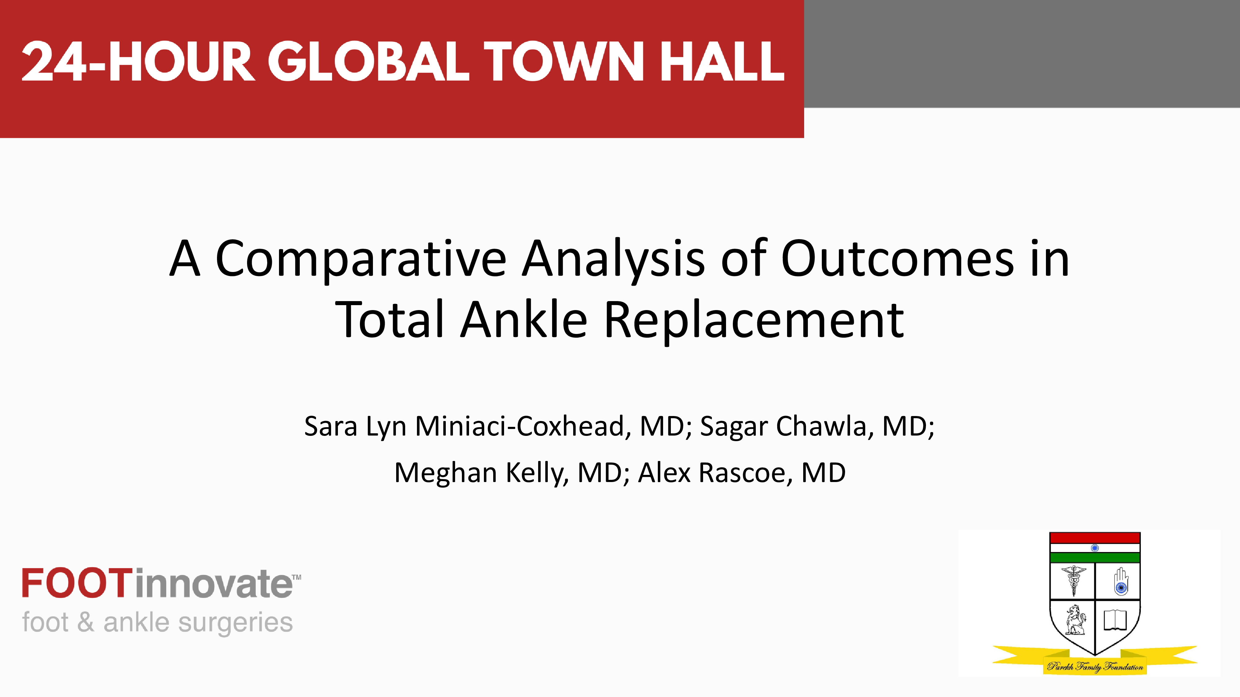 2024 Global Foot & Ankle Town Hall: A Comparative Analysis of Outcomes in Total Ankle Replacement