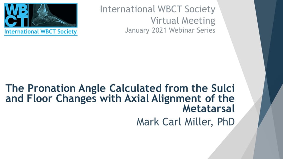 Int. WBCT Society: The Pronation Angle Calculated from the Sulci and Floor Changes with Axial Alignment of the Metatarsal