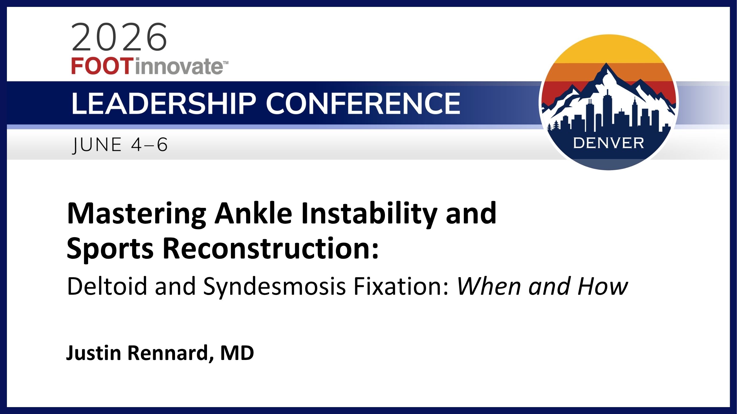 2026 FILC: Deltoid and Syndesmosis Fixation: When and How